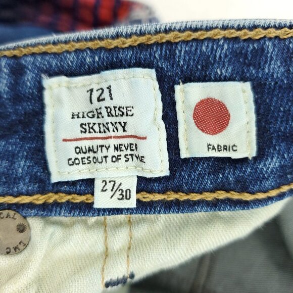 Levi's Made & Crafted 721 High Rise Skinny Jeans Japanese Denim "27x30" (26x30) - Picture 2 of 14